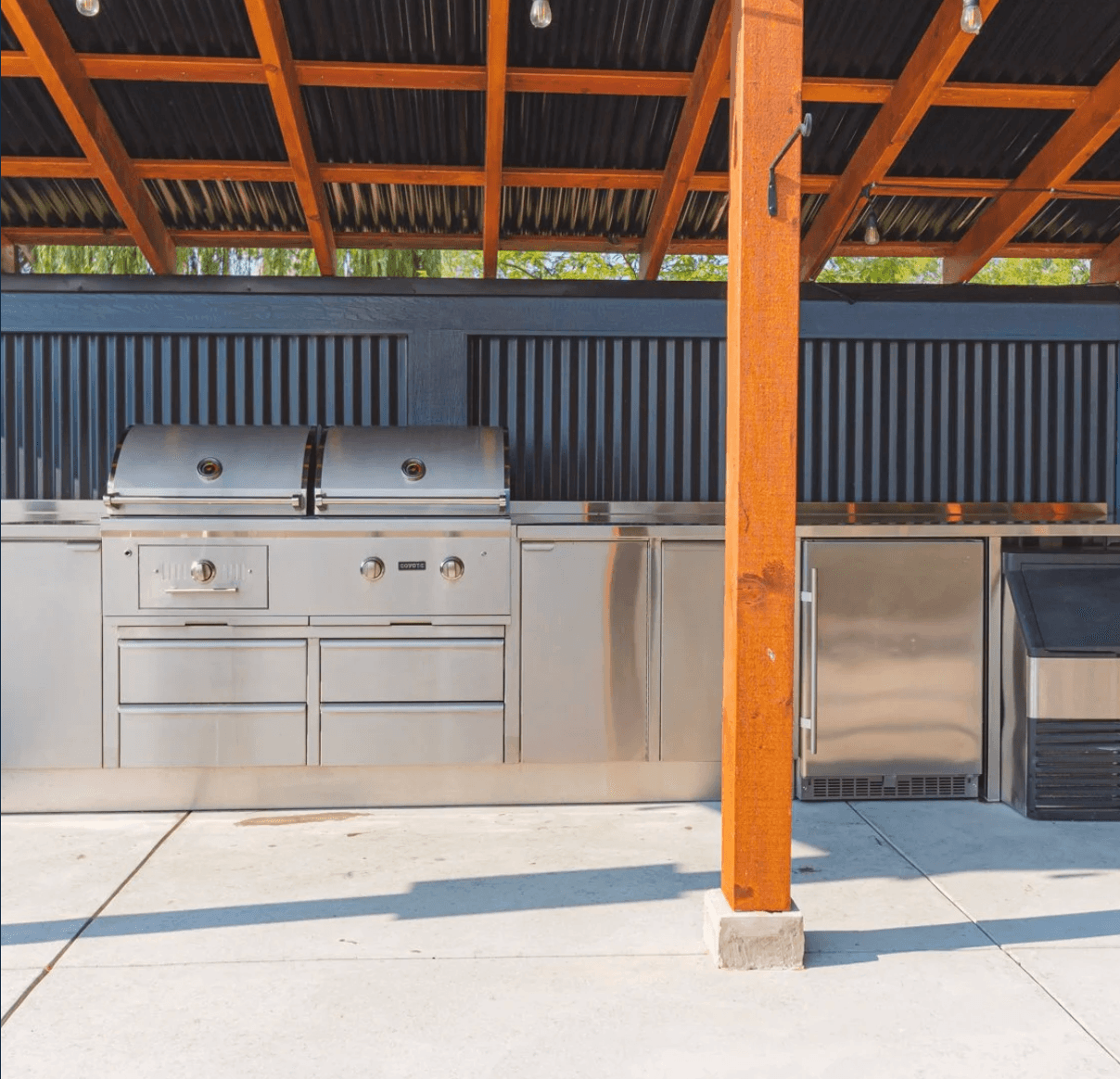 Bbq Grill and Mini Fridge